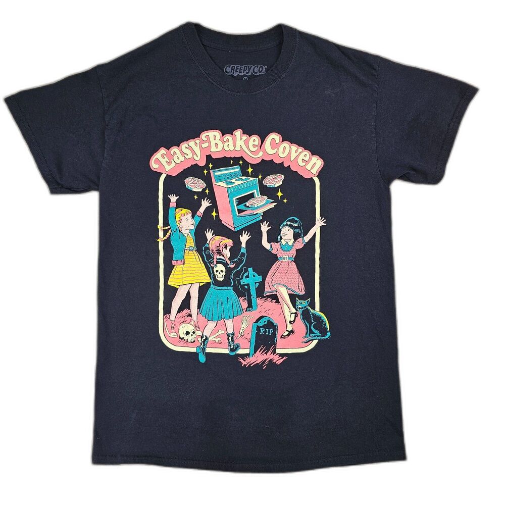 Creepy Co Easy Bake Coven Tee Black Graphic Goth Witch Shirt M